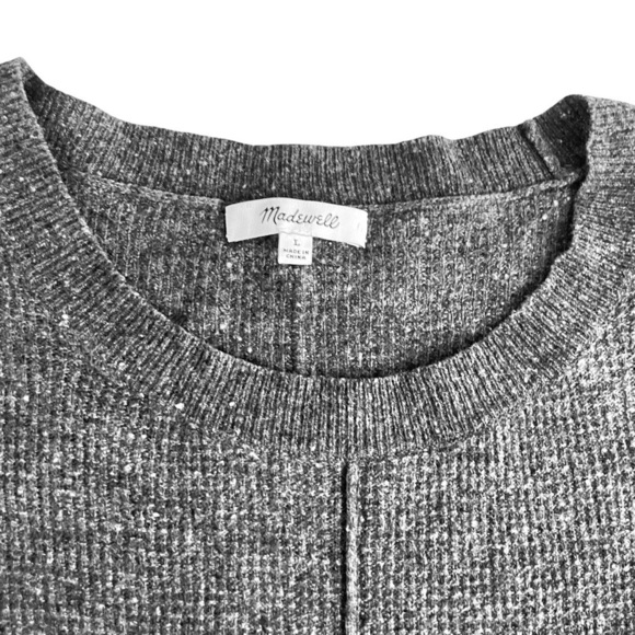 Madewell Grey Donegal Northroad Pullover Sweater size L - Picture 7 of 12